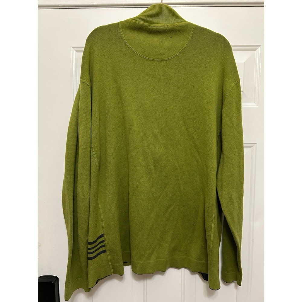 Tommy Bahama Men XXL 1/4 Zip Pullover Sweatshirt Green P2P 27 Mock Neck Ribbed - Picture 2 of 5